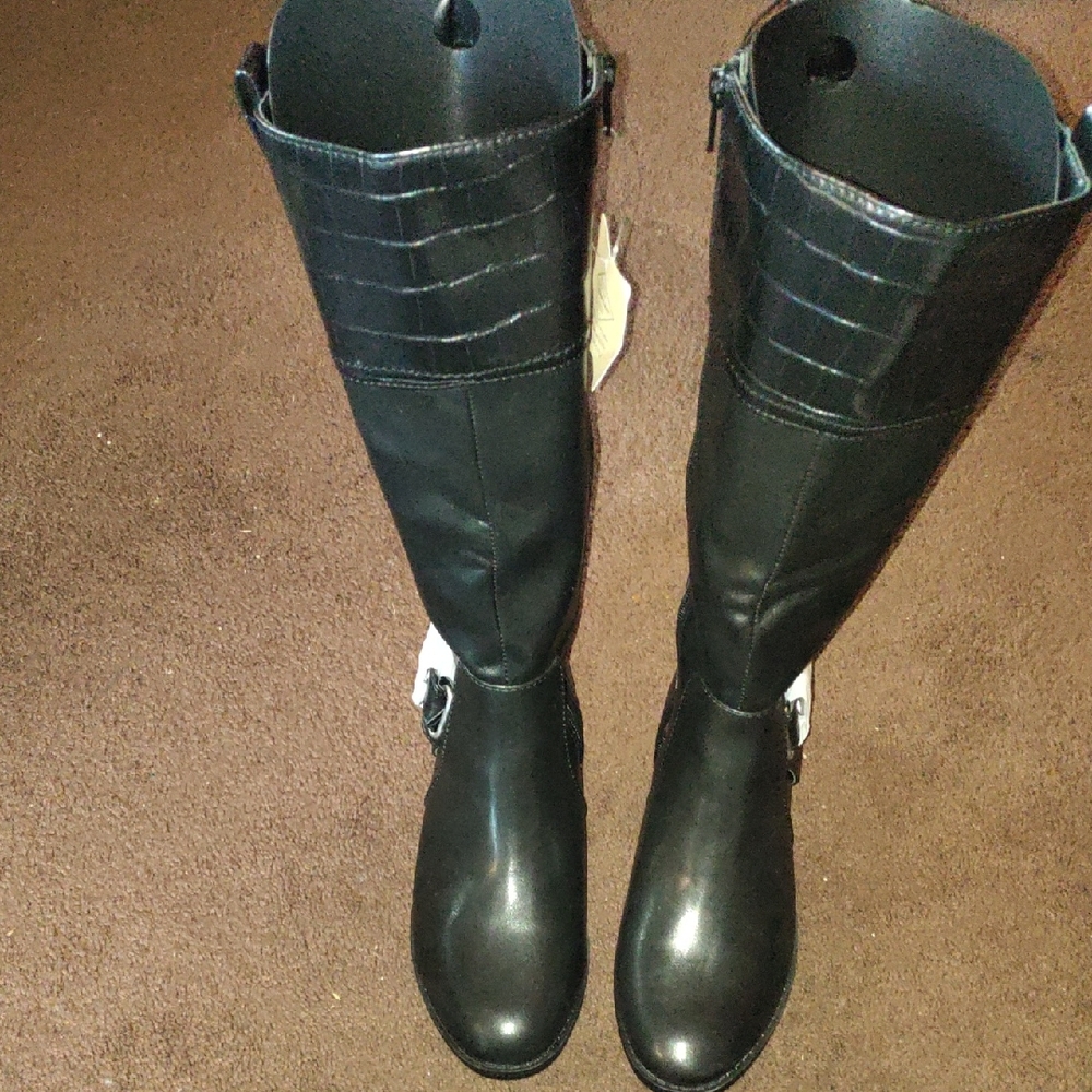 St. John's Bay Black Over the Knee Boots Classic Silhouette